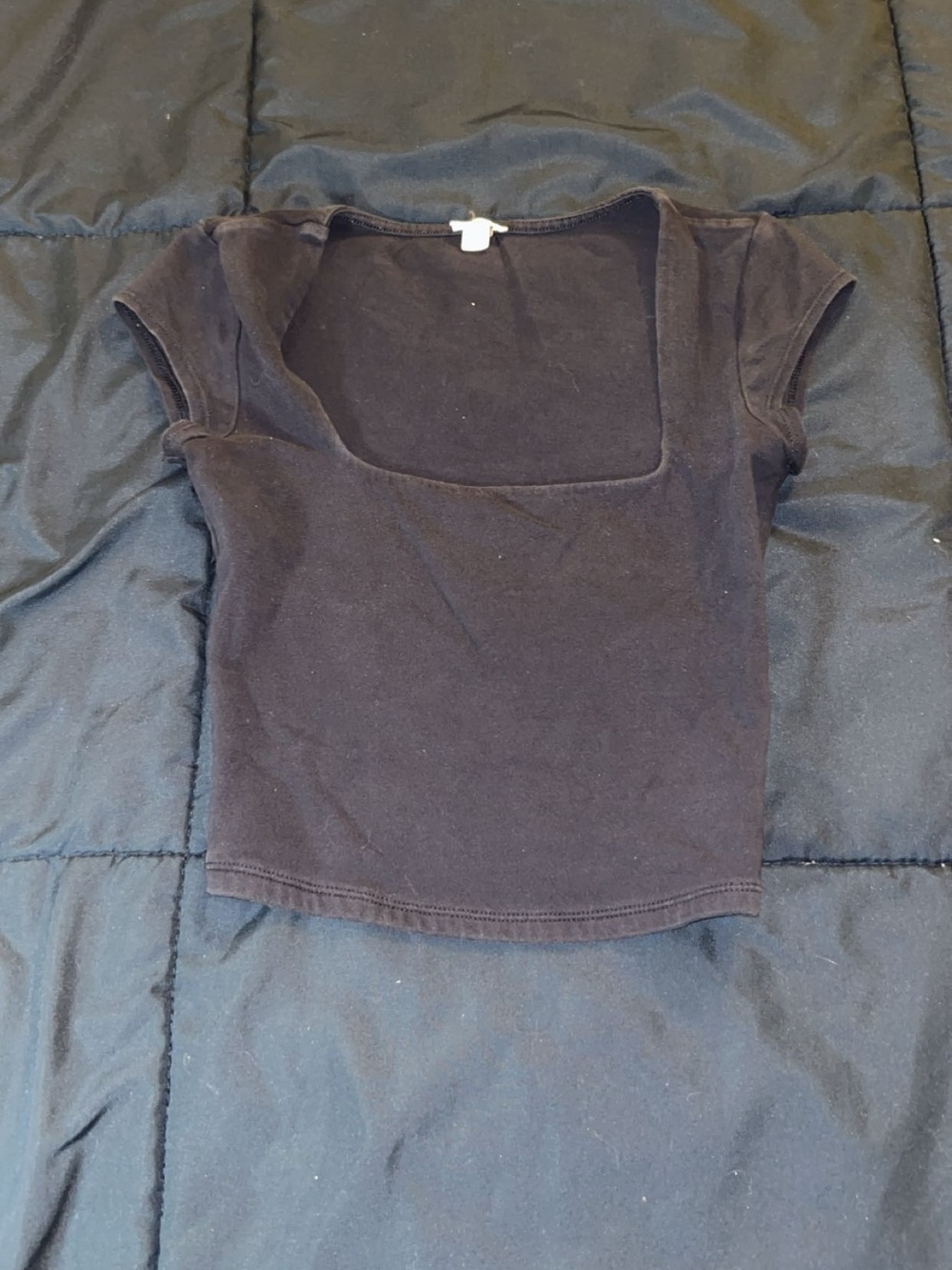 Garage Black Square Neck Crop Top